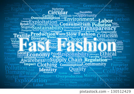 Fast Fashion Word Cloud. Key Concepts On Consumerism, Sustainability, Labor Issues, Environmental Impact, And Ethical Alternatives In The Global Fashion Industry. Fast Fashion Word Cloud. Key Concepts On Consumerism, Sustainability, Labor Issues, Environmental Impact, And Ethical Alternatives In The Global Fashion Industry. 130512429
