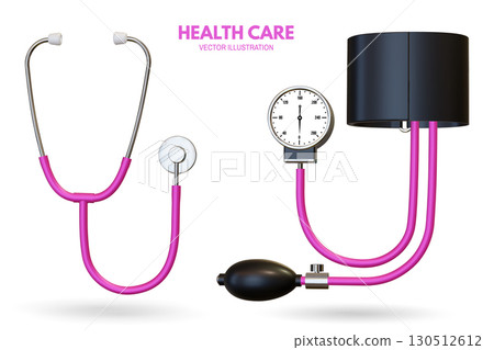 Pharmacy poster, banner with 3d Realistic medical classic tonometer. Mechanical tonometer, a tool for measuring blood pressure and pulse rate. Vector illustration. Advertising for hospital or Pharmacy poster, banner with 3d Realistic medical classic tonometer. Mechanical tonometer, a tool for measuring blood pressure and pulse rate. Vector illustration. Advertising for hospital or 130512612