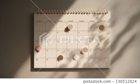Wall calendar and date markers Wall calendar and date markers 130512824