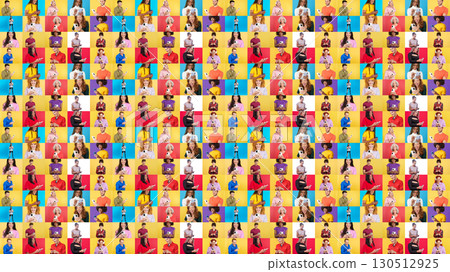 Infinite mosaic of happy people using the mobile phone Infinite mosaic of happy people using the mobile phone 130512925