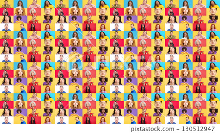 Infinite mosaic of multiethnic people blowing a kiss Infinite mosaic of multiethnic people blowing a kiss 130512947