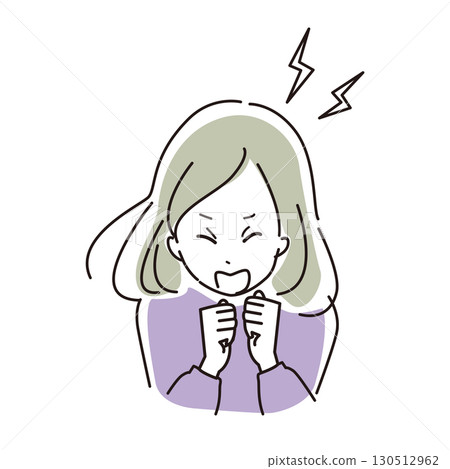 Hysterical young woman 130512962