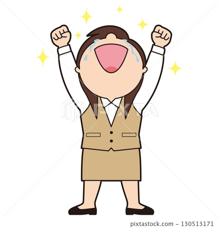 Female office worker making a fist pump Female office worker making a fist pump 130513171
