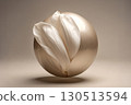 white flower flow from a sphere 130513594