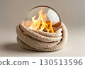 Flames trapped into a crystal sphere 130513596