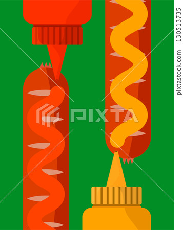 Frankfurt with ketchup and mustard 130513735