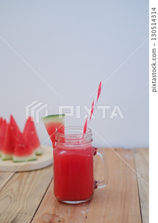 Healthy Watermelon Smoothie in Glass Jar Healthy Watermelon Smoothie in Glass Jar 130514314