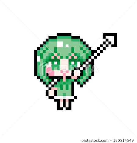 Pixel art character: Short-haired girl with cursor (5). Pixel art character: Short-haired girl with cursor (5). 130514549