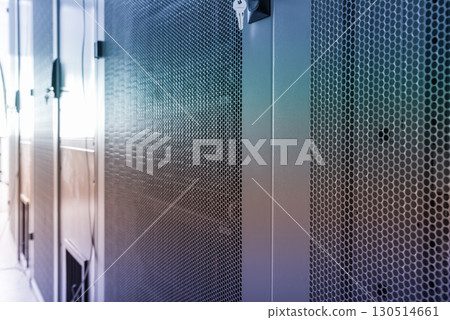 Server room with a row of server racks 130514661