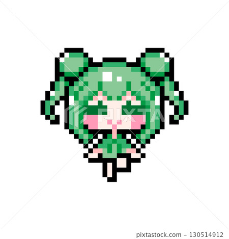 Pixel art character: A girl with twin tails sitting and flapping her legs (5) Pixel art character: A girl with twin tails sitting and flapping her legs (5) 130514912