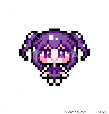 Pixel art character: Sitting girl with mini pigtails (7) Pixel art character: Sitting girl with mini pigtails (7) 130514971