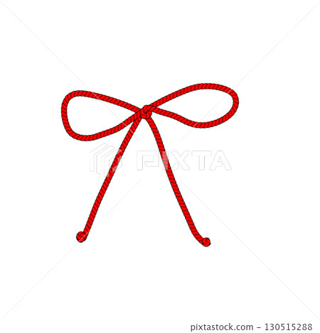 Illustration of a red rope ribbon perfect for celebration events and gifts Illustration of a red rope ribbon perfect for celebration events and gifts 130515288