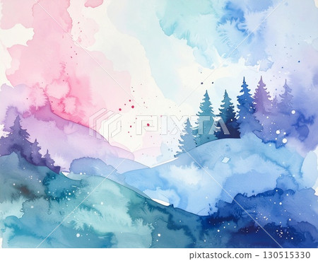 A soft watercolor background with Christmas-inspired colors 130515330