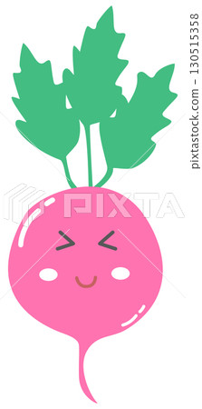 cute and minimal beetroot with smiling face 130515358