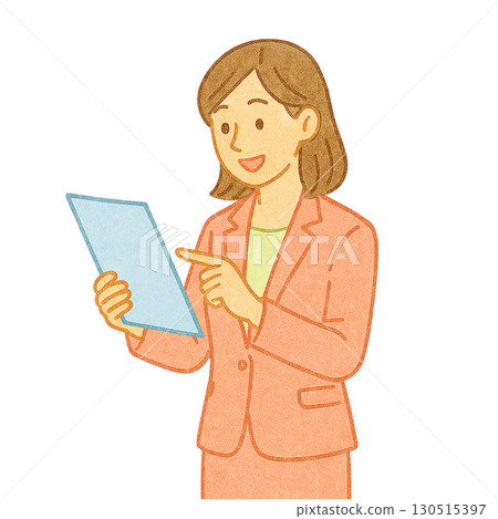 穿西裝的女人閱讀文件插圖 130515397