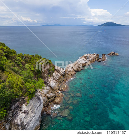 Aerial view of Koh Racha Noi, a beautiful tropical island in Andaman sea, Phuket, Thailand. 130515467