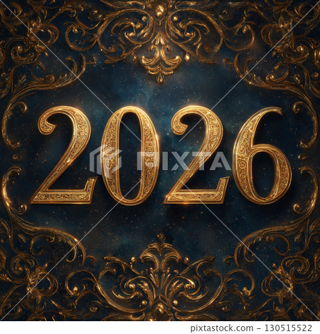 Happy New Year 2026 Golden Numbers Banner 130515522