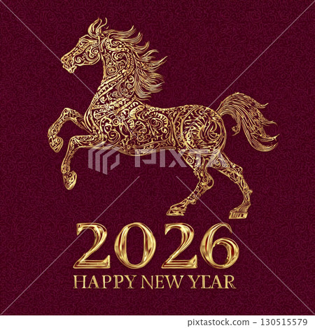Happy New Year 2026 Golden Numbers Banner 130515579
