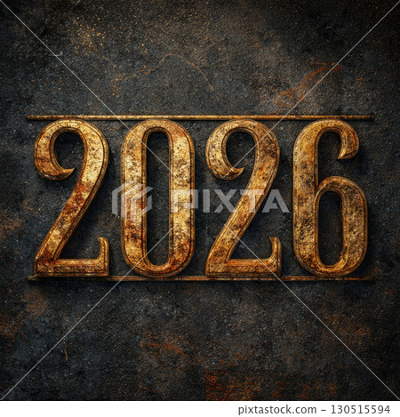 Happy New Year 2026 Golden Numbers Banner 130515594