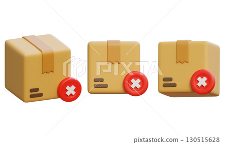 Package Box with prohibited 3D Icon graphic 130515628