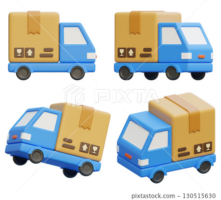 delivery courier truck 3D icon graphic delivery courier truck 3D icon graphic 130515630