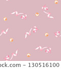 Watercolor seamless pattern with pink ribbons and gold pearls, hand drawn. 130516100