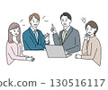 A team of office workers having a fun meeting 130516117