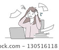 A woman panicking because she has too much work to do 130516118