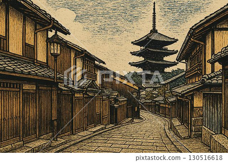 Kyoto ancient capital image print style 130516618