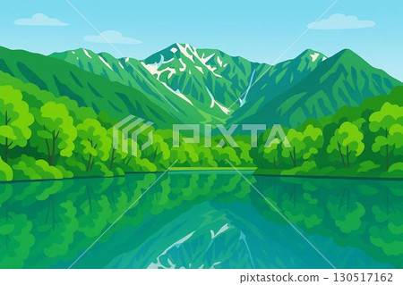 北阿爾卑斯山上高地圖像向量 130517162