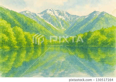 北阿爾卑斯上高地形像水彩畫 北阿爾卑斯上高地形像水彩畫 130517164