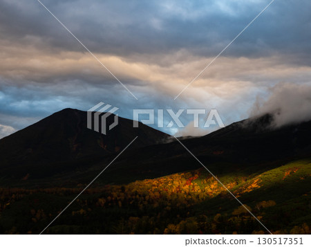 Autumn scenery and foliage of Mt. Tokachi in Hokkaido 130517351