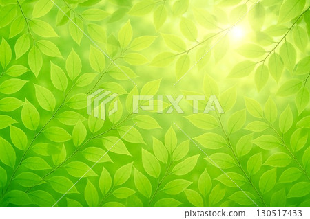 Fresh green leaves, spring, sunlight 130517433