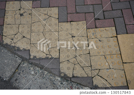 Cracked braille blocks 130517843