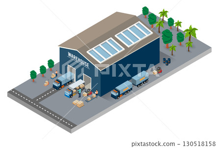 Warehouse operations loading and unloading goods 130518158