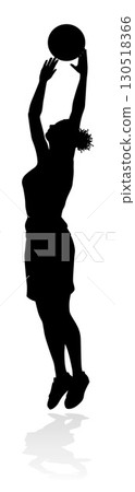 Silhouette Woman Female Sports Basketball Player 130518366