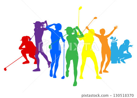 Golfers Golfing Silhouette Golf People Silhouettes 130518370