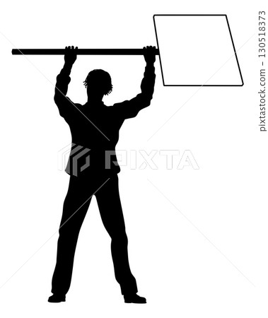 Protest Rally March Picket Sign Silhouette Person Protest Rally March Picket Sign Silhouette Person 130518373