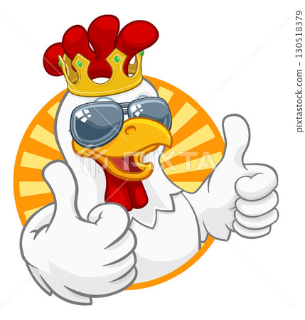 Cool King Chicken Rooster Cockerel Bird Cartoon Cool King Chicken Rooster Cockerel Bird Cartoon 130518379
