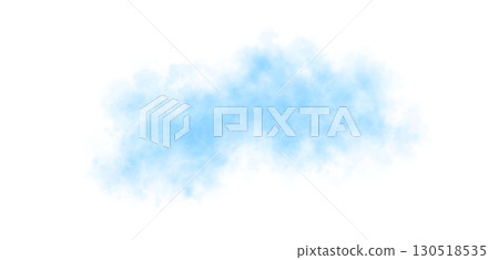 Vibrant light blue smoke cloud on transparent background perfect for abstract mockup designs or experimental template use 130518535