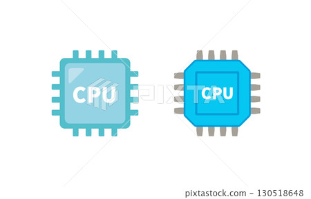 Flat CPU illustration set Flat CPU illustration set 130518648