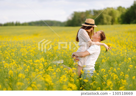 Happy men and women in style enjoy the time spent together. The concept of love, test, relationship. Happy men and women in style enjoy the time spent together. The concept of love, test, relationship. 130518669