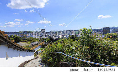 Kakegawa Castle shining against the blue sky Kakegawa Castle shining against the blue sky 130518683