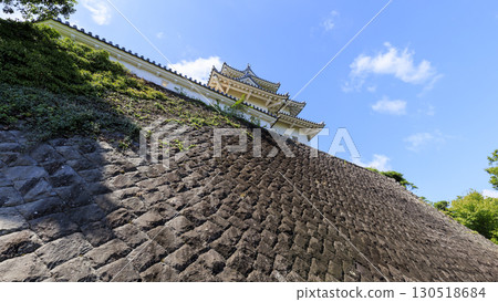 Kakegawa Castle shining against the blue sky Kakegawa Castle shining against the blue sky 130518684