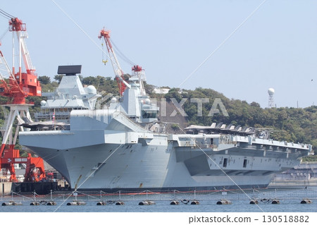 The British aircraft carrier Prince of Wales, moored at the U.S. Yokosuka base The British aircraft carrier Prince of Wales, moored at the U.S. Yokosuka base 130518882