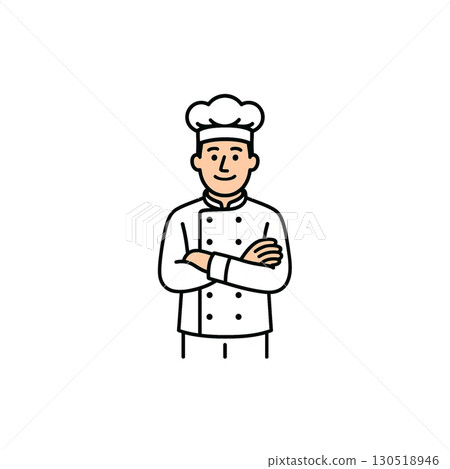 Chef color icon, material, illustration, no background, document creation, occupation 130518946