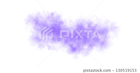 Vibrant violet smoke cloud on transparent background perfect for abstract mockup designs or experimental template use 130519153