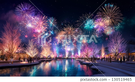 Beautiful fireworks and illuminations 130519465