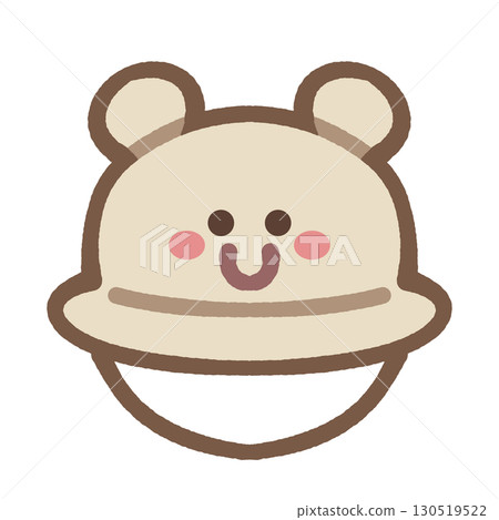 簡單可愛的熊帽圖示插畫素材 130519522
