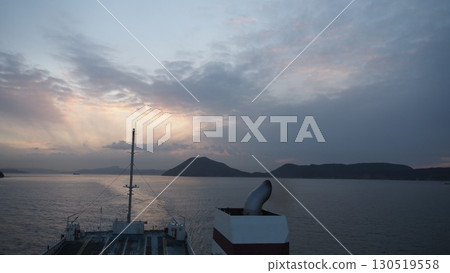 Ferry from Takamatsu to Kobe at dusk 130519558